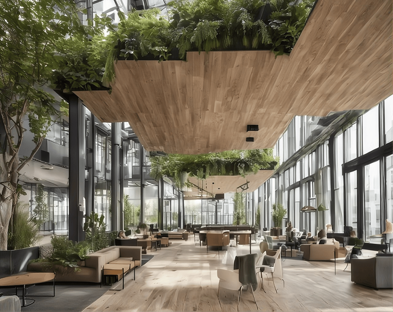 Planted atrium in a Habitech Development building