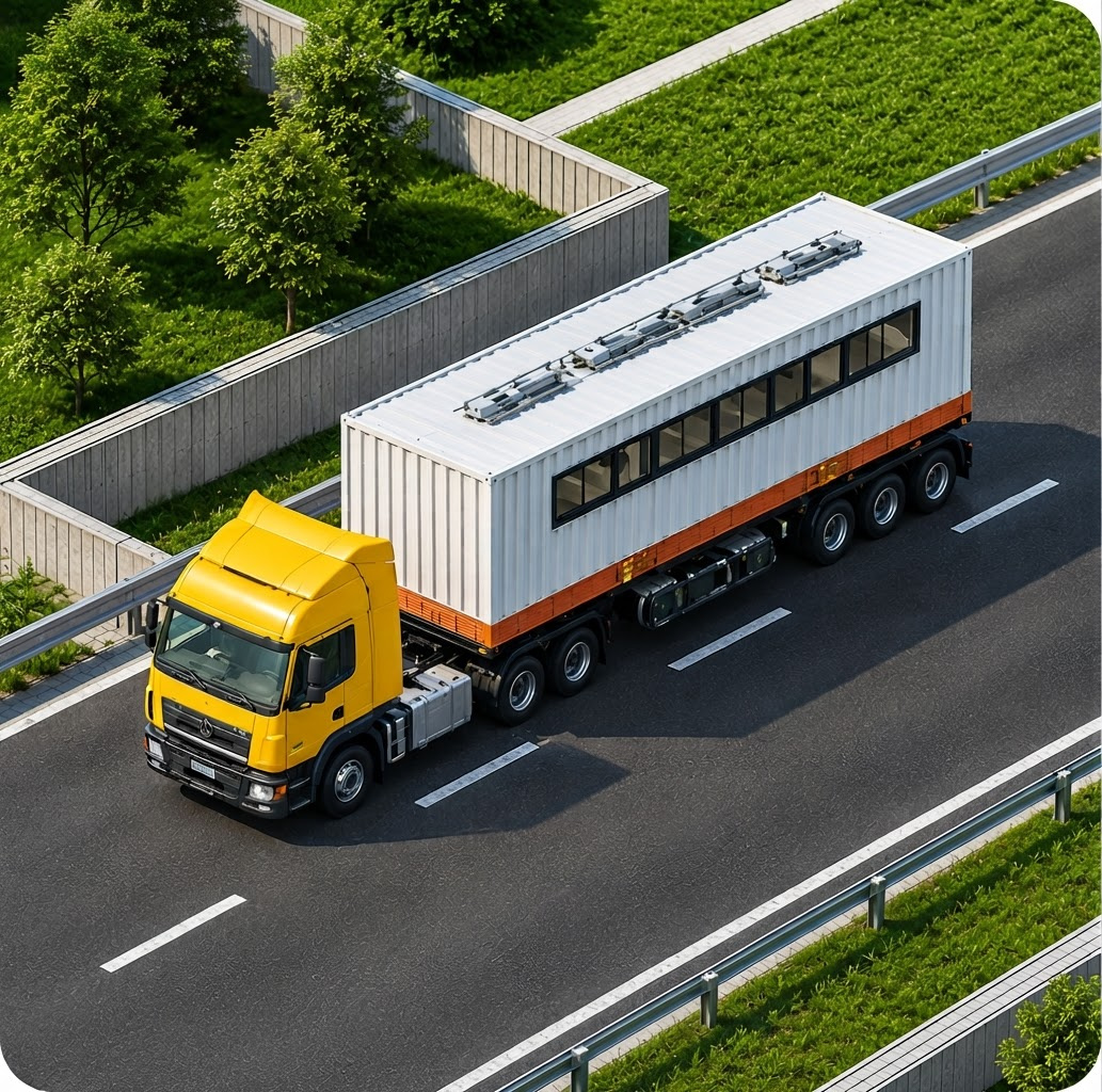 A module in transport to site